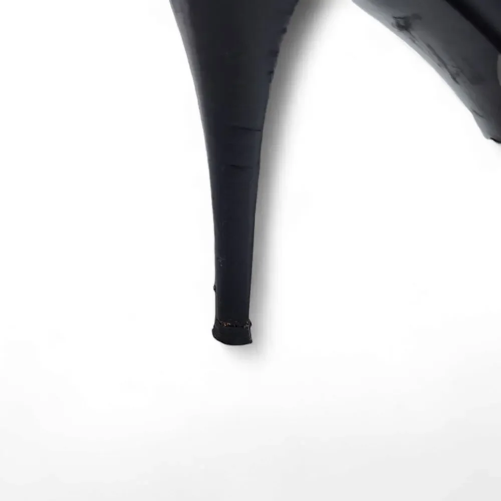 Ralph Lauren Collection Black Leather Platform Heels Ankle Strap Italy EU40